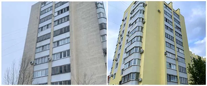 Ремонт фасада МКД, проспект Карла Маркса 49