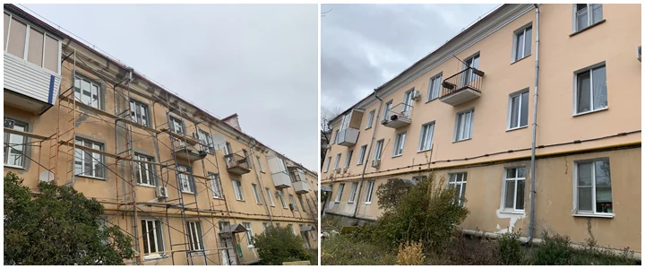 Ремонт и утепление фасада дома, пос. Береза